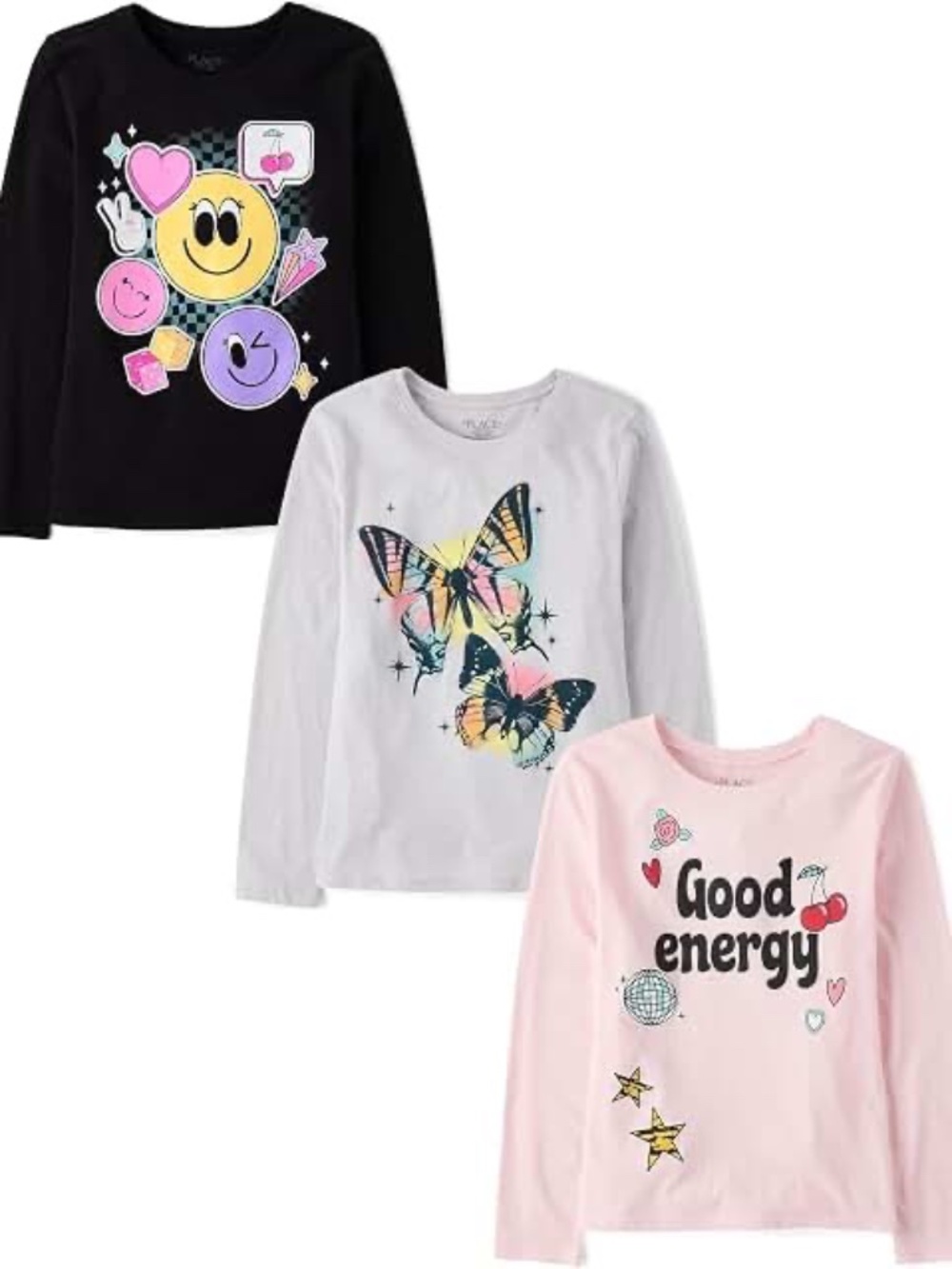 The Children's Place,Girls,Assorted Everyday Long Sleeve Graphic T-Shirts,Positi